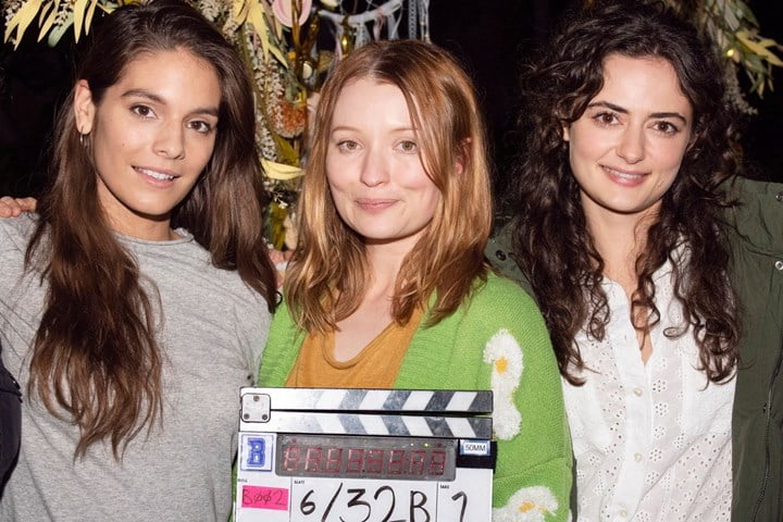 Caitlin, Emily and Megan filming
