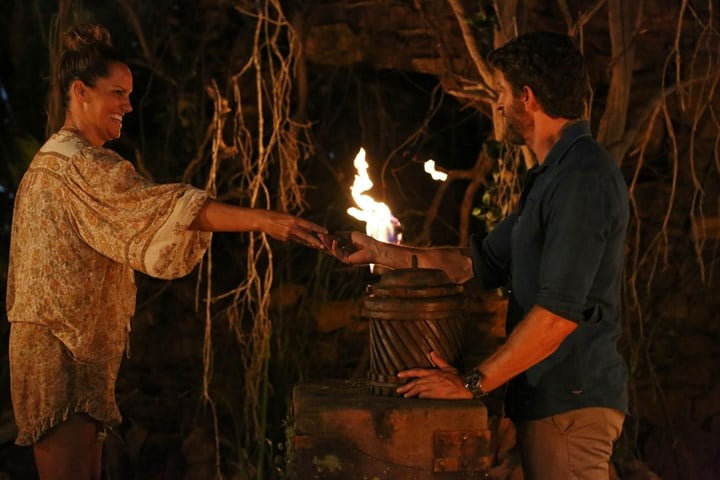 Chrissy playing an idol at her first tribal.