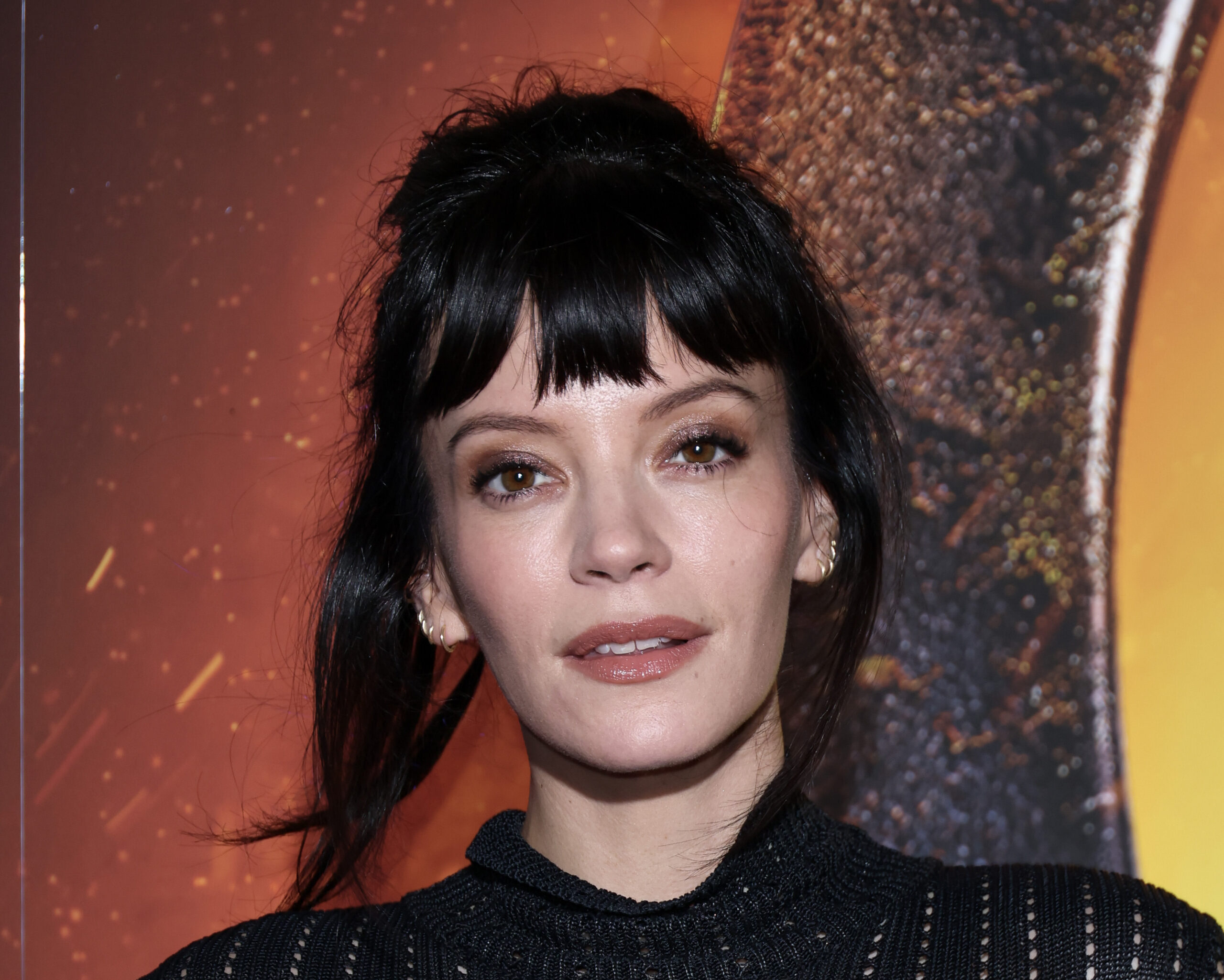 Lily Allen red carpet look London premiere see-through Dior gown braless style David Harbour divorce revenge album