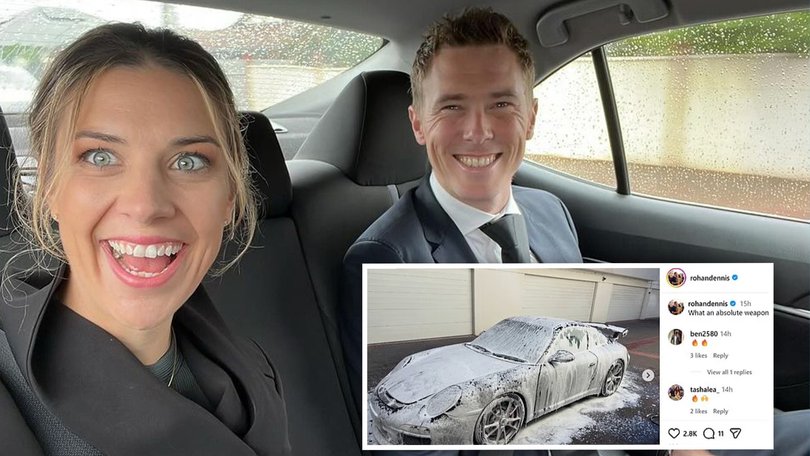 Rohan Dennis Instagram car post of a black Porsche captioned absolute weapon following Melissa Hoskins death.
