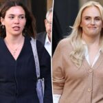 Charlotte MacInnes leaving the Sydney Federal Court during her defamation trial against Rebel Wilson in April 2026.