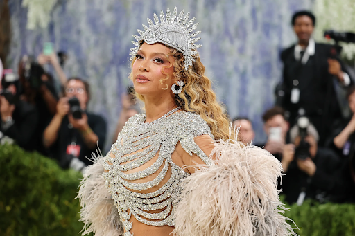 Beyoncé wearing a sculptural skeleton gown on the Met Gala 2026 red carpet with Nicole Kidman and Venus Williams.
